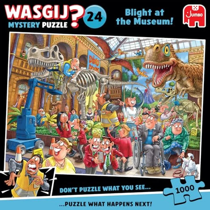 Jumbo Wasgij Mystery 24 – Panik im Museum – 1000 Teile Puzzle aus 100% recyceltem Karton, lustig und herausfordernd – Bild 2