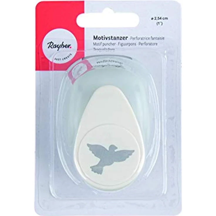 Rayher Hobby 89841000 Motivstanzer Taube, ø 2,54 cm- 1 Zoll, geeignet für Papier/Karton bis zu 200g/m² – Bild 2