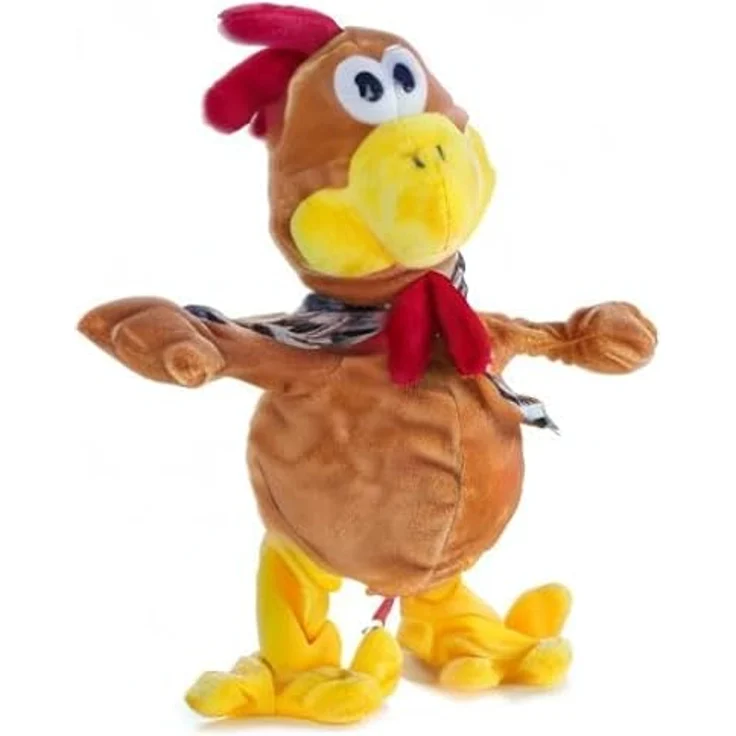 Goods & Gadgets Singender & Tanzender Gockel in Gelb, Kuscheltier Huhn mit Sound & Bewegung, batteriebetrieben, 0,11 kg – Bild 8