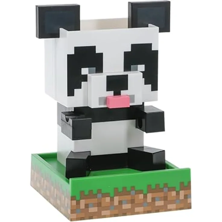 Paladone Minecraft Panda Schreibtisch-Organizer - Niedliches Ordnungszubehör für Stifte, Bleistifte & Marker mit Schmucktablett & Handyhalter