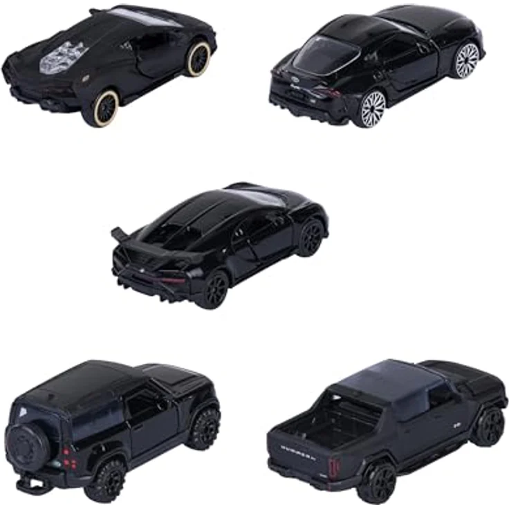 Majorette Geschenkset Fahrzeuge Black Edition, inkl. 5 Die-Cast Spielzeugautos (schwarz) - Audi R8, Brabus B63, Nissan GT3 Nismo GTR, Dodge Demon, Mercedes-AMG GTR – Bild 4