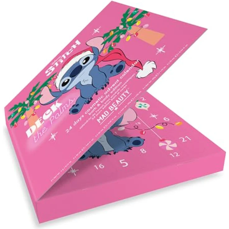 ACCENTRA Adventskalender STITCH 2025, 24 Pflege- und Badeprodukte für Kinder, aufklappbare Box – Bild 4