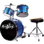 Music Alley Junior Drum Kit for Kids with Kick Drum Pedal, Drum Stool & Drum Sticks - Blue - Preisvergleich
