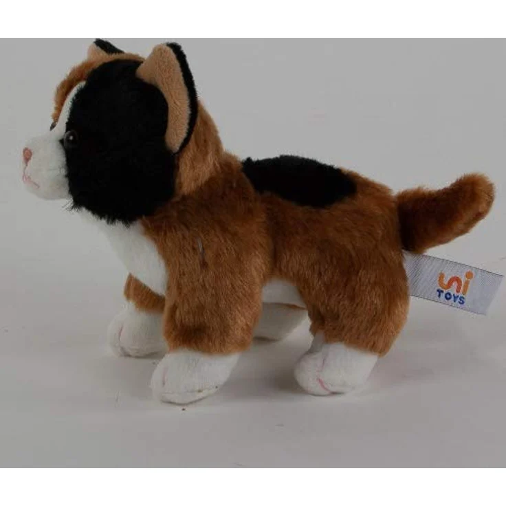 Teddys Rothenburg Kuscheltier Katze klein schwarz-weiß-braun 14 cm Glückskatze – Bild 3