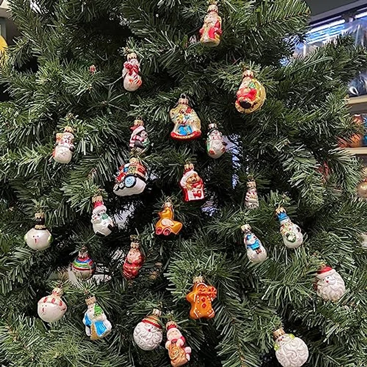 Krebs Glas Lauscha Adventskalender Weihnachtskalender mit Mini-Glasfiguren 4 cm Baumschmuck mundgeblasen und handdekoriert – Bild 5