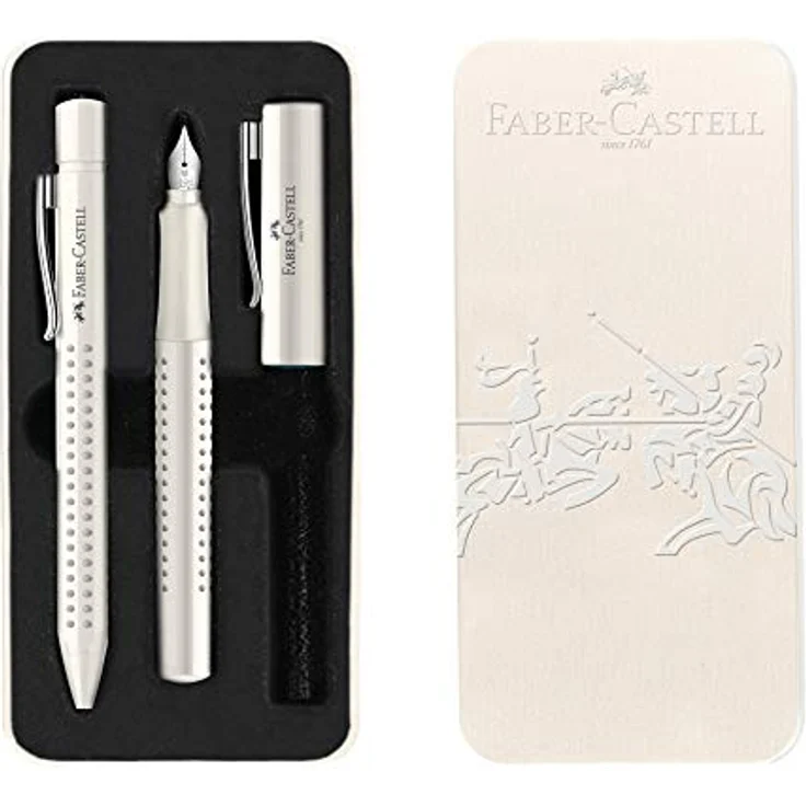 Faber-Castell 201527 - Schreibset Grip 2010, Kugelschreiber und Füller, coconut milk, 1 Stück – Bild 2