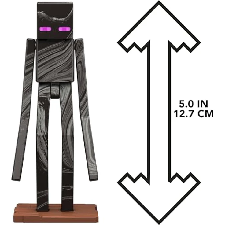 Mattel Minecraft Actionfigur & Zubehör Spielzeug-Set, Enderman, bewegliches Sammelstück, 8,3 cm Maßstab, inspiriert von Minecraft-Film – Bild 2