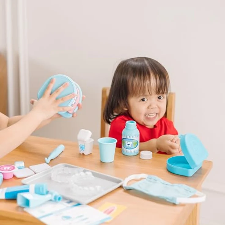 Melissa & Doug Zahnarzt Spielzeug Set für Kinder, Zahnarzt Spielzeug für Kinder, Lernspielzeug für Jungen ab 3 Jahren, Kinderzahnarzt-Spielset, Montessori Kinderspielzeug ab 3 Jahren – Bild 8