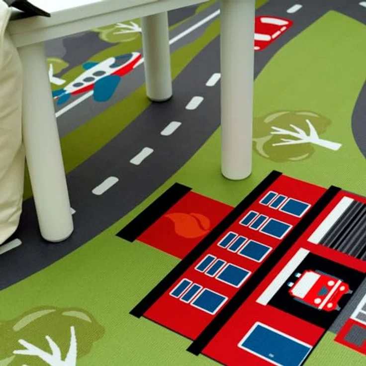 TT Home Kinderzimmerteppich, rutschfest in Grün, 200 cm Quadrat, maschinell gewebt, STANDARD 100 by OEKO-TEX – Bild 3