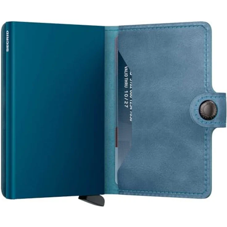 Secrid Miniwallet Vintage, Kreditkartenetui aus 100% Leder mit RFID-Schutz, 6,5 cm, petrol – Bild 4