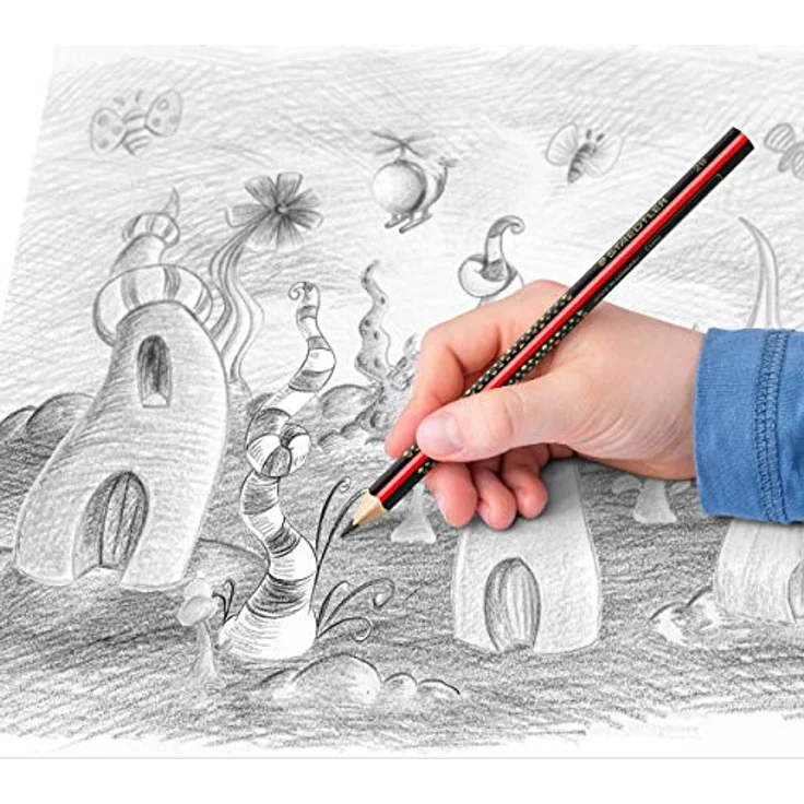 STAEDTLER 1285 1BK2 Noris Club Jumbo Schreiblernstift, Härtegrad 2B, Blisterkarte mit 2 Stück – Bild 4