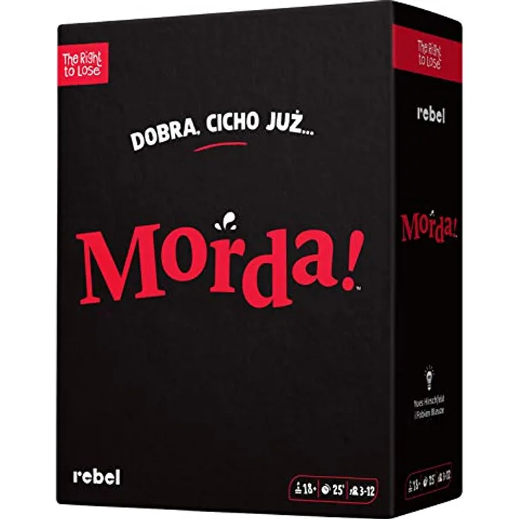 blue orange Rebel MOR-PL-P01-2020 Morda!, Kartenspiel für 3-12 Spieler, humorvolles Partyspiel, kompakt für unterwegs