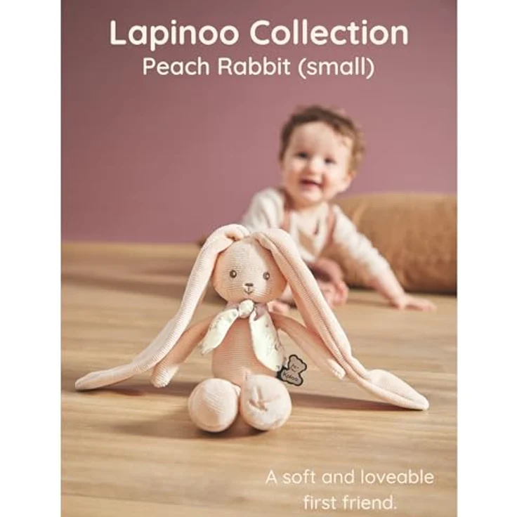 KALOO Lapinoo, Pfirsichfarbener Hase, Baby-Plüschtier aus Cord, 25 cm, sehr weiches Material, Geschenkbox, geeignet ab Geburt, K218015 – Bild 5
