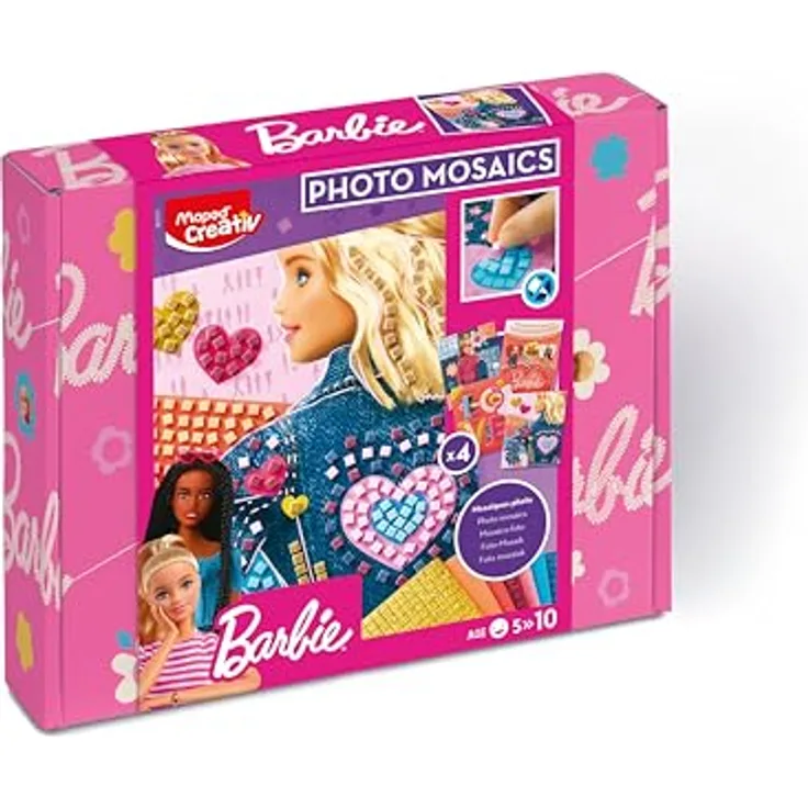 Maped CREATIV - Kreativ- und Bastel-Set PHOTO MOSAICS - BARBIE - Selbstklebende Mosaikbögen - ab 5 Jahre