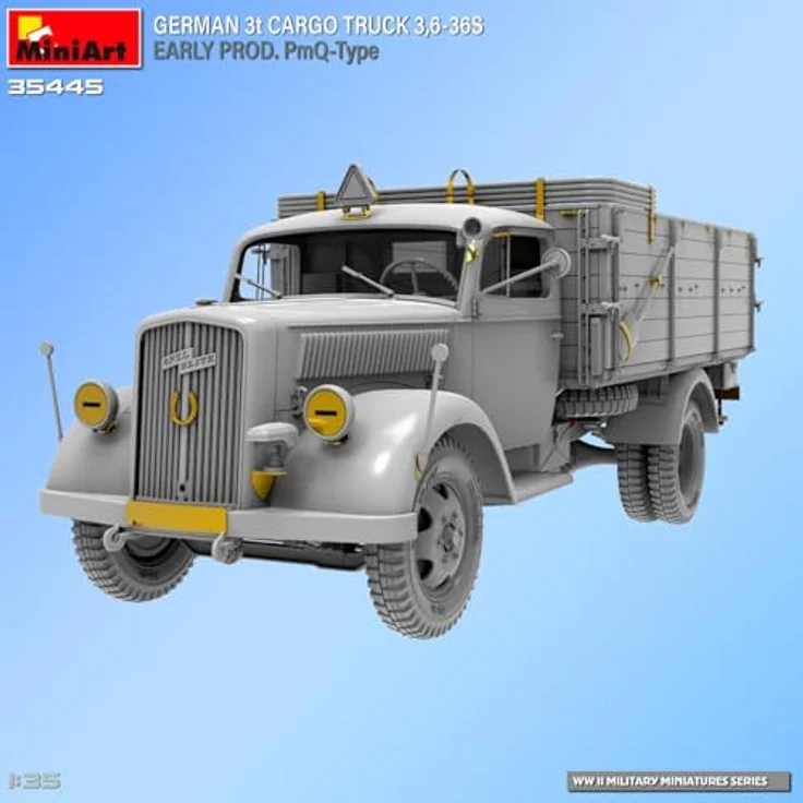 Other 1:35 Dt. 3t. Cargo Truck, Modellfahrzeug mit detaillierten Photoätzteilen und 6 Decal-Varianten für Dioramen – Bild 15