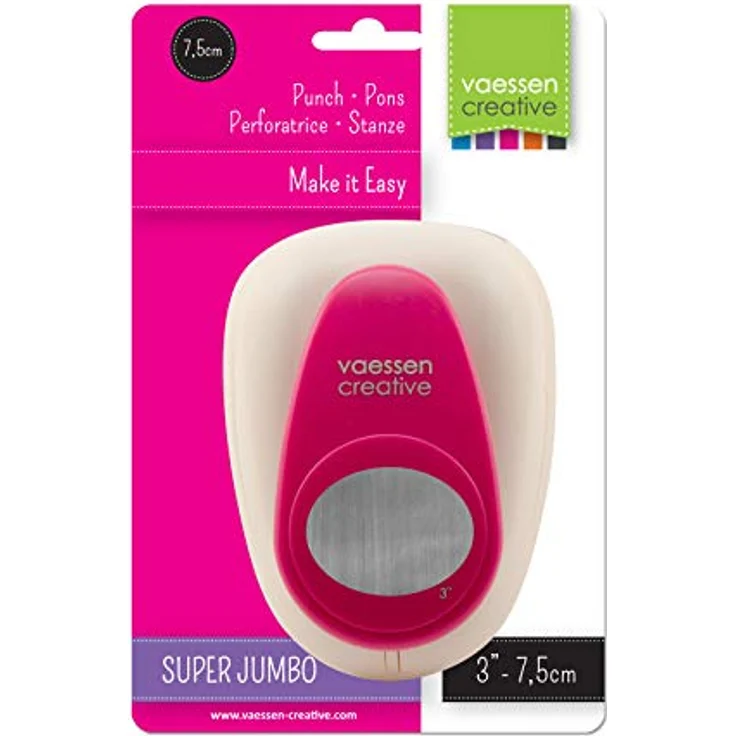 Vaessen Creative Stanzer Super Jumbo Oval, 7,5 cm, aus Metall und Kunststoff, lila, für Papier bis 220 g, perfekt für Scrapbooking und Bastelarbeiten – Bild 4