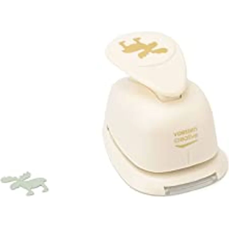 Vaessen Creative Motivstanzer Elch, 2 x 2.1 cm, für Bastelpapier und Scrapbookpapier, Weiß-gold – Bild 2