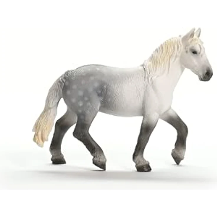 Schleich Percheron Stute, Kaltblutpferd in Schimmel-Fellfarbe, 19 cm, Farm World (13971) – Bild 4