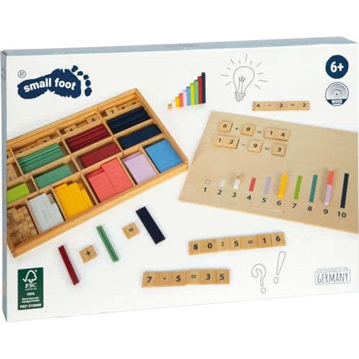 Small Foot Lernspielzeug Lernbox Rechenstäbchen - Educate (461-St), Montessori inspiriertes Mathe-Spielzeug aus FSC®-zertifiziertem Holz – Bild 10