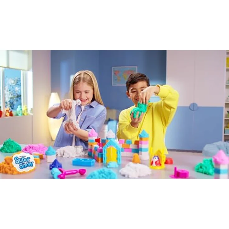 Goliath Toys Super Sand– Schneespass – Eispalast-Spielset mit 500 g weißen, 100 g blauen, 50 g orangefarbenen und 50 g lila Schneesand – Bild 2