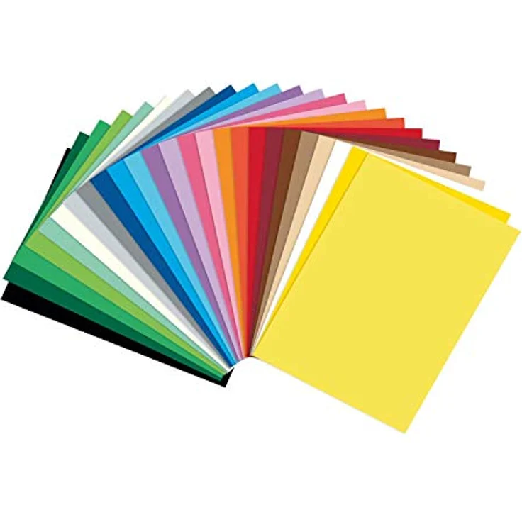 folia 6599 - Tonpapier Mix, DIN A5, 130 g/m², 100 Blatt sortiert in 25 Farben, zum Basteln und kreativen Gestalten von Karten, Fensterbildern und für Scrapbooking – Bild 2