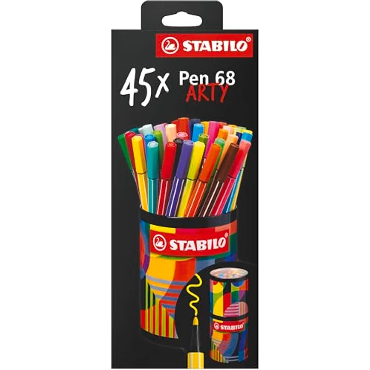 STABILO ARTY Filzstift Pen 68 - 45er Metalldose, 45 verschiedene Farben für kreative Vielfalt – Bild 5