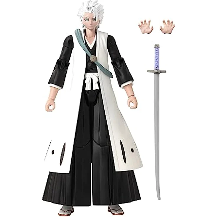 BANDAI Anime Heroes Bleach Figur Toshiro Hitsugaya, 17 cm Gelenkfigur mit Zubehör, offizielle Lizenz – Bild 1