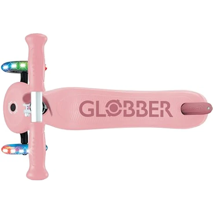 Globber GO•UP Sporty Lights, skalierbarer Tretroller mit 3 Rädern, abnehmbarem Sitz, LED-Lichtern, für Kinder von 15 Monaten bis 6 Jahren, Farbe Pastellrosa – Bild 5