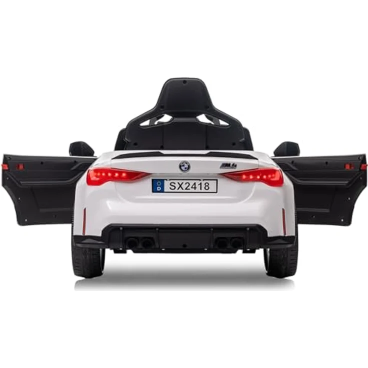 JAMARA Ride-on BMW M4, Elektroauto für Kinder ab 3 Jahren, 2,4GHz Fernsteuerung, Lithium-Ionen-Akku, LED-Scheinwerfer, 2 Gänge, Bluetooth Musikfunktion, manuell öffnende Türen – Bild 5