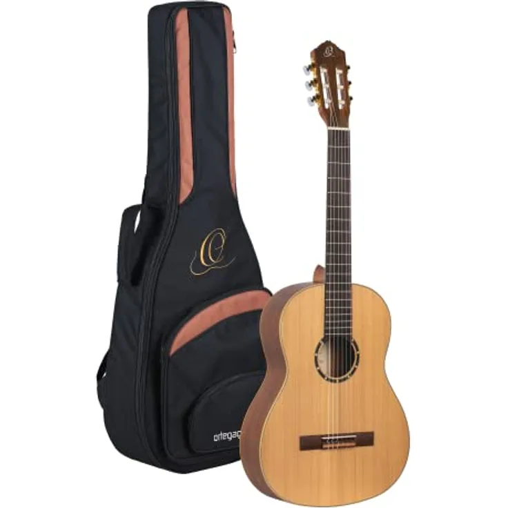 Ortega Guitars R131 Konzertgitarre in 4/4 Größe massive Decke natur im seidenmatten Finish mit hochwertigem Gigbag