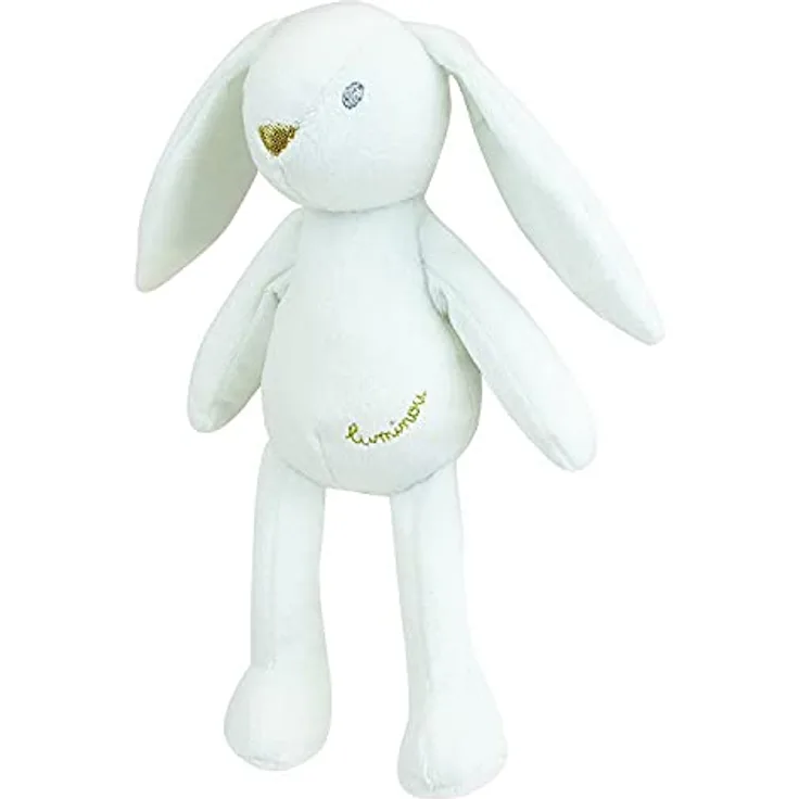Jemini Luminou, Leuchtendes Plüschtier Hase, ohne Batterie, nachtleuchtend, weiß, 20 cm