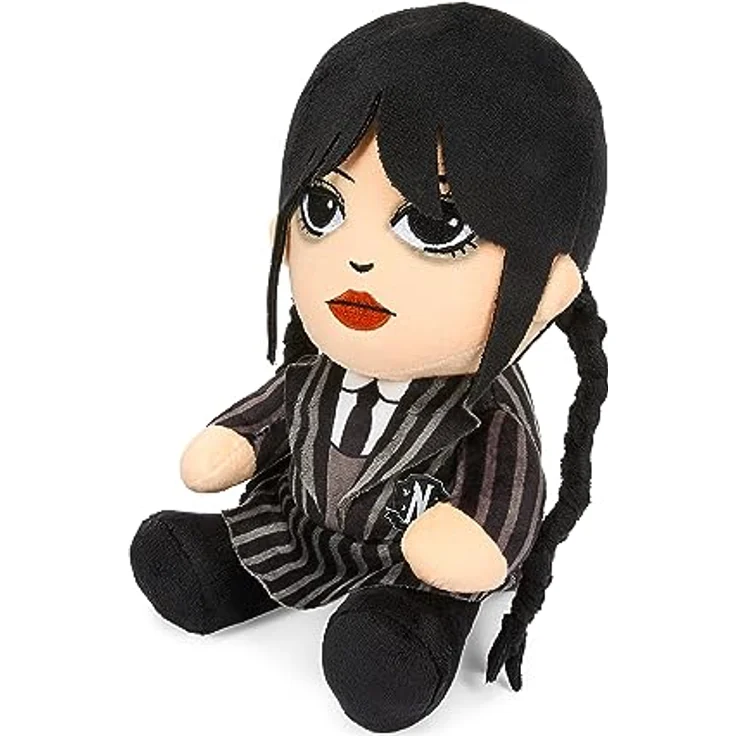 NECA Wednesday Plüschfigur Phunny 20 cm, schwarz/grau, aus Polyester mit Hangtag, bedruckt/bestickt – Bild 2