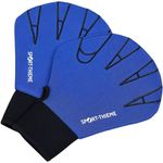 Sport-Thieme Aqua-Fitness-Handschuhe, Schwimmhilfe mit individuell einstellbarem Klettverschluss, blau
