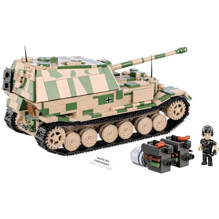 Cobi Pads Sd.Kfz. 184 Ferdinand, Klemmbaustein-Modell im Maßstab 1:28 mit abnehmbarem Motor und beweglicher Kanone – Bild 5