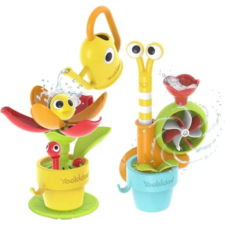Yookidoo Pour ’N Grow Pop-Up Garden, Baby-Badespielzeug für Kleinkinder 1–3 Jahre, Gartenabenteuer-Set mit formfreier Gießkanne, schnecken- und blumenförmig, für Badewanne und Dusche – Bild 1