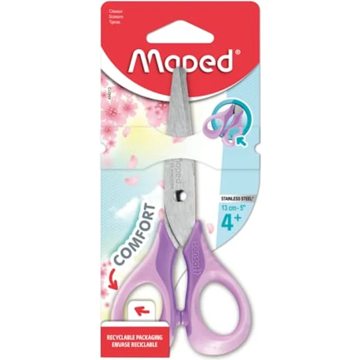 Maped - Schul- und Bastel-Schere SENSOFT PASTELL 13 cm, abgerundete Spitze, flexible und ergonomische Griffe - flieder, Sortiert, 1x Stück, zufällige Farbauswahl - Preisvergleich – Bild 3