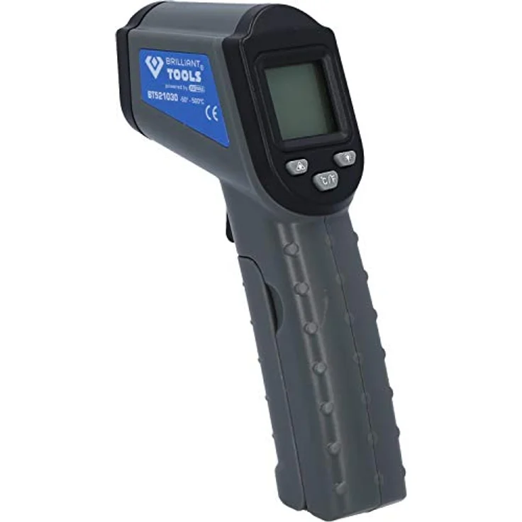 Brilliant Tools Infrarot-Thermometer BT521030, Temperaturbereich -50° bis 500°C, berührungslos mit Laser, inkl. 2 x AAA Batterien – Bild 1