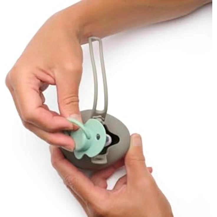Dooky Silikon Schnullerbox für Babys, hygienische Aufbewahrung mit flexibler Schlaufe zur Befestigung am Kinderwagen oder Buggy, BPA-frei – Bild 3