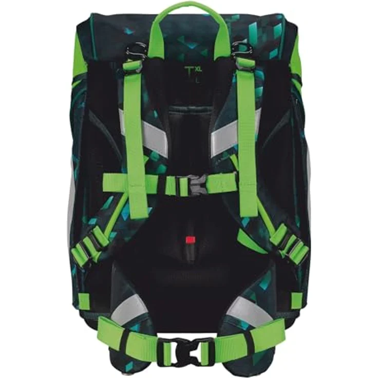 Scout Schulranzen Alpha DIN, 4-teiliges Set mit ergonomischem Tragegurtsystem, Grün-Schwarz, 20 Liter Volumen – Bild 4
