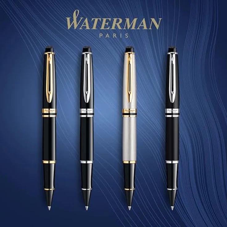 Waterman Expert Tintenroller, elegantes Design mit goldgalvanisierten Zierteilen, schwarz – Bild 6