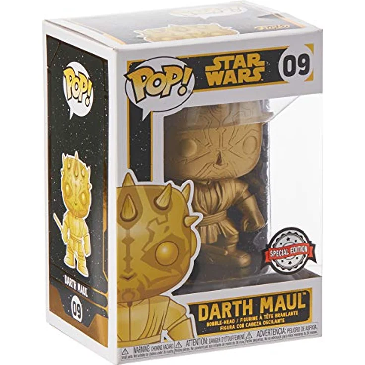 Funko Star Wars 43020 Funko Pop! Movies Gold Edition Darth Maul Vinyl Figur, 9cm, Gold Metallic Exclusive – Bild 2