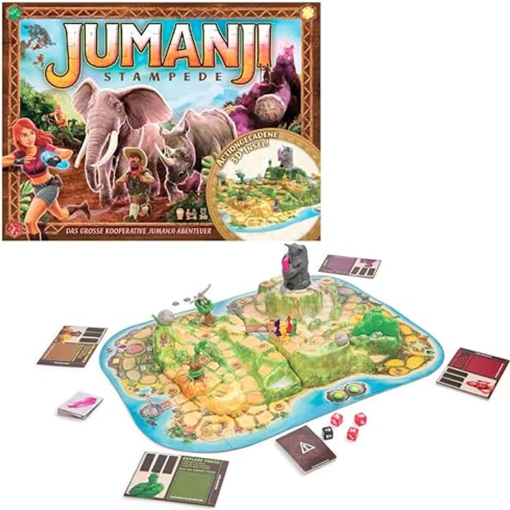 Spin Master Games Jumanji Stampede - großes kooperatives 3D-Abenteuerspiel für die ganze Familie, 2-4 Spielerinnen, ab 8 Jahren - Preisvergleich – Bild 1