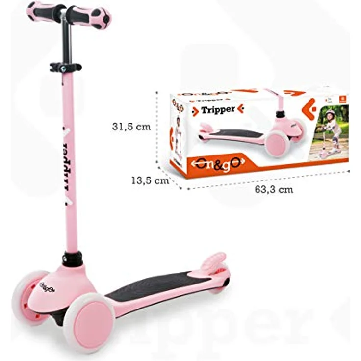 Mondo Mondo, Scooter mit 3 Rädern, verstellbarer Höhe, rosa, max. 30 kg – Bild 6
