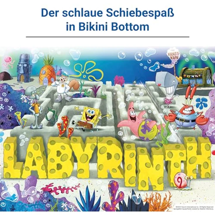 Ravensburger Spongebob Schwammkopf Labyrinth, Brettspiel für 2-4 Spieler ab 7 Jahren, fördert logisches Denken mit Illustrationen aus der Serie – Bild 2