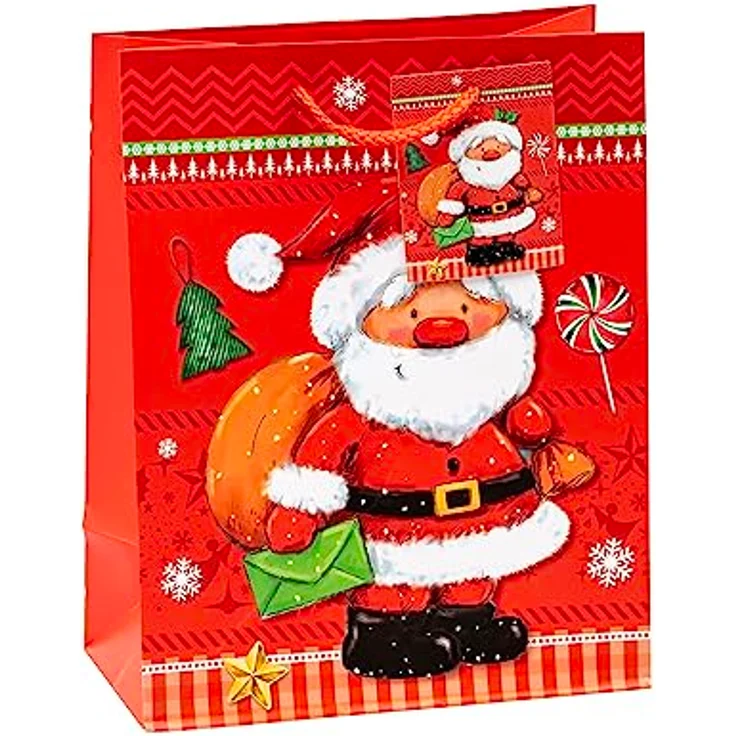 TSI Geschenktüten WEIHNACHTEN SERIE 7, 12er Packung, Größe: Mittel (HxBxT 23 x 18 x 10 cm), Art. Nr. 84017 – Bild 3