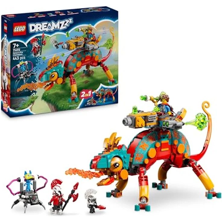 LEGO DREAMZzz 71492 Mateos Feuer-Chamäleon Bausatz, 2-in-1 Set mit beweglichen Teilen und Minifiguren, mehrfarbig – Bild 1