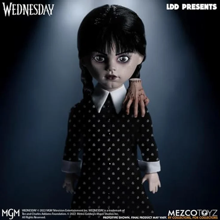 MEZCO Actionfigur LDD presents Wednesday Puppe, schwarz/weiß, 100 % Kunststoff, 10 x 25 cm – Bild 6