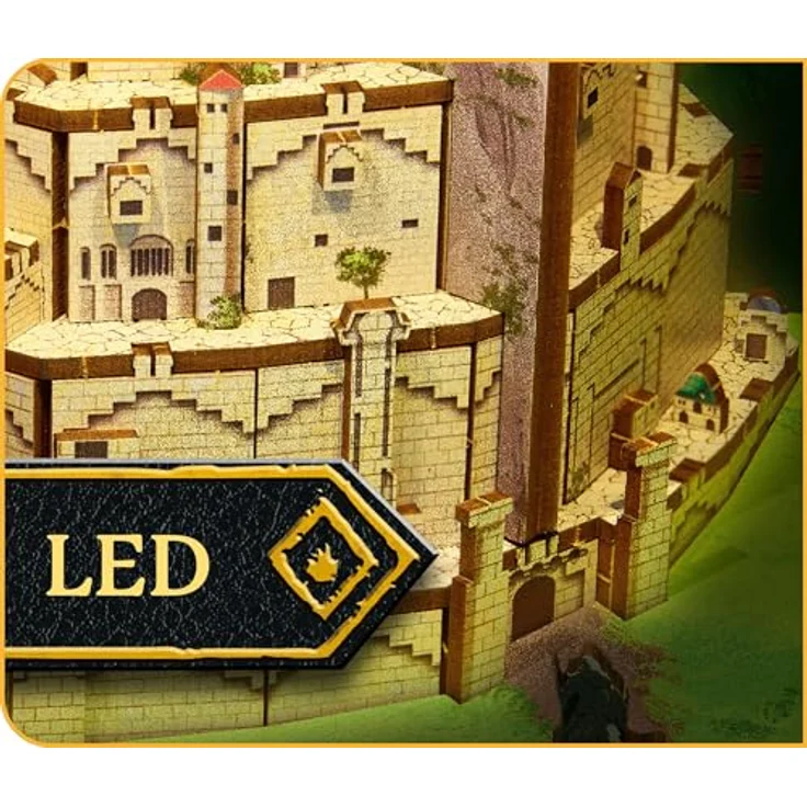 Revell Tiny Adventures Buchstütze Minas Tirith, 3D Diorama der Weißen Stadt aus Holz mit LED-Beleuchtung, Bastelset für Fantasy-Fans – Bild 5