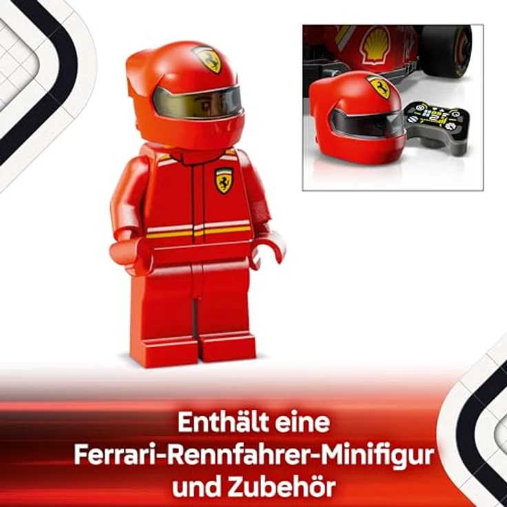 LEGO Speed Champions Ferrari SF-24 F1 Rennauto, rotes Modellauto mit Fahrer Minifigur, Spielzeug für Jungen und Mädchen ab 10 Jahren, ideal als Vatertagsgeschenk 77242 – Bild 4