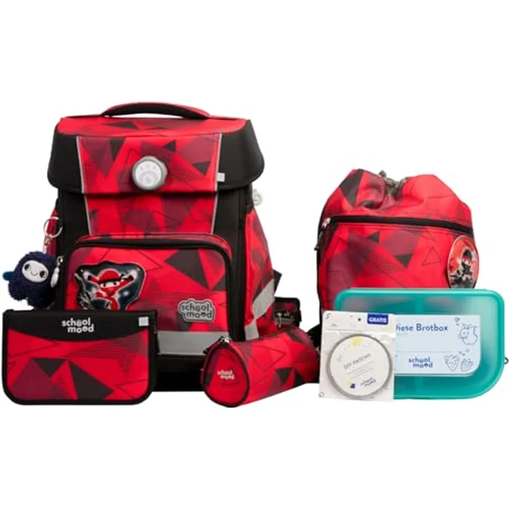 SCHOOL-MOOD® Schulranzen Champion Maxx Pro, 7-teiliges Set aus PET, 22 L, inklusive Turnbeutel und Etui – Bild 1